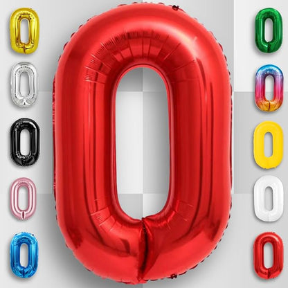 Red Number Balloon 0 Mylar Foil Balloons 40 inch - Image 4