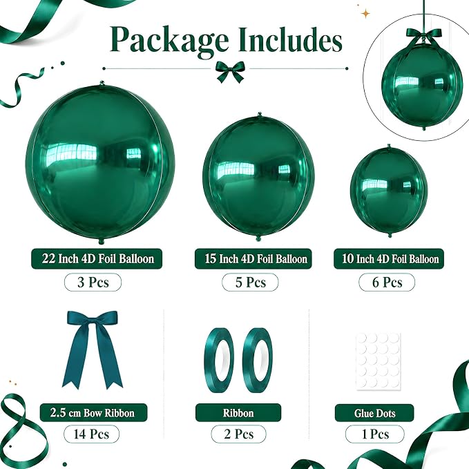 Dark Green Round Foil Balloons - Image 2