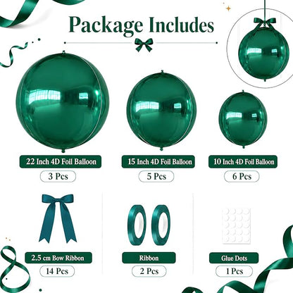 Dark Green Round Foil Balloons - Image 2