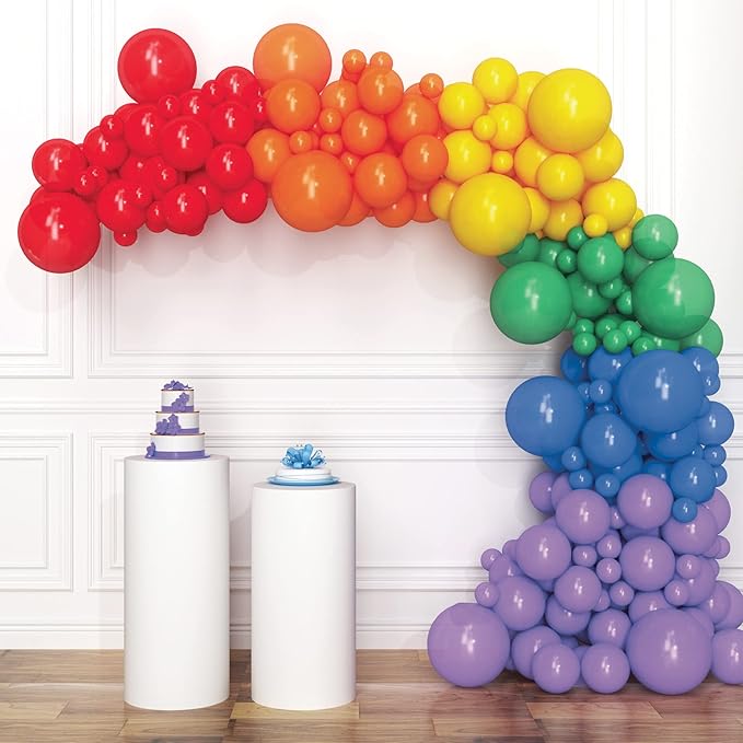 HOUSE OF PARTY Rainbow Balloon Arch Kit -135 Pcs Colorful Pride Balloons by HouseOfParty