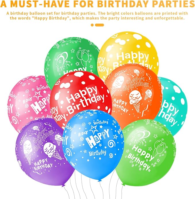 50pcs 12inch Happy Birthday Balloons - Image 4