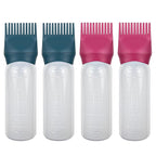 ELANE 4 Pack Root Comb Applicator Bottle, Hair Oiling Applicator for Hair Dye, Shampoos, Salons (Red+Green)