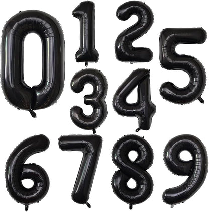 Number Balloons Black Party Balloon - Image 7