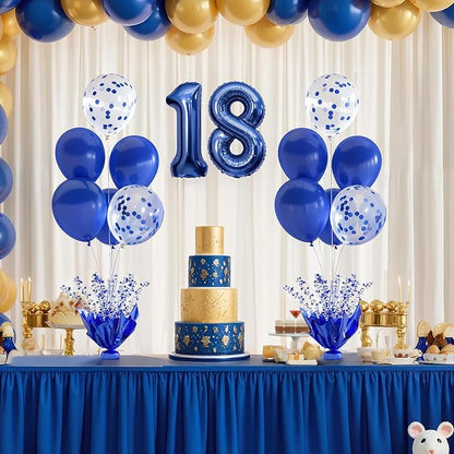 Royal Blue Balloon Table Centerpiece Kit, 6 Set Blue Balloon Stands - Image 3
