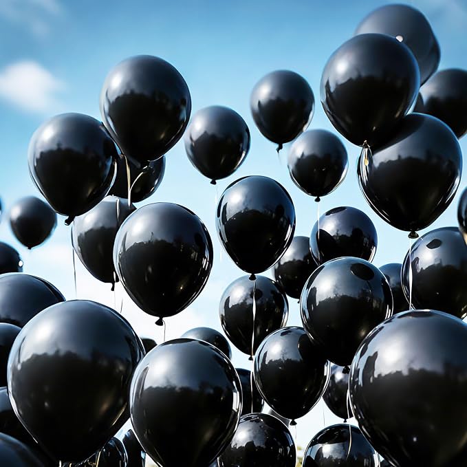 LOLStar Black Balloons, 12 inch Latex Round Balloon | Baby Shower, Graduation - Image 5