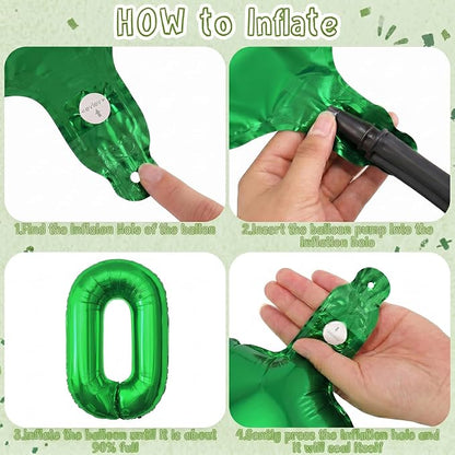 Green Number 10 Balloon 40 Inch, Foil Duo - Image 5