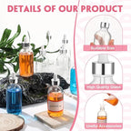 Dandat 50 Pack 4 oz Glass Dropper Bottles Leakproof 120 ml Glass Tincture Bottles with Eye Droppers, 4 Funnels, 54 Labels for Essential Oil Perfumes Hair Oil(Transparent)
