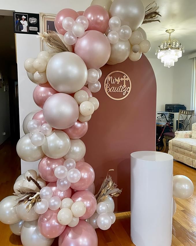 Double Stuffed Pearl Dusty Pink balloons Different Size 115Pcs 5/10/12/18 Inch - Image 6
