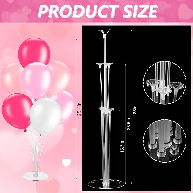 Gejoy 4 Set Pink Balloon Stand Kits - Image 2