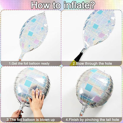 Disco Ball Balloons for 70s 80s Disco Party Decorations, 22 Inch Large 4D - Image 4