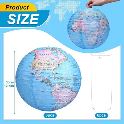 Globe Hanging Paper Lanterns, Around The World Earth Day Decorations, Travel - Image 2