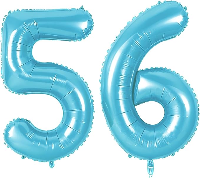 Number 56 Balloons for 56th Birthday Party Decorations, 0-100 Large No.56 by Joycard