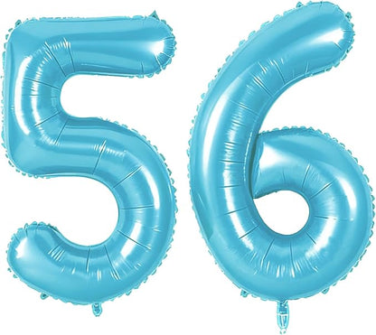 Number 56 Balloons for 56th Birthday Party Decorations, 0-100 Large No.56 by Joycard