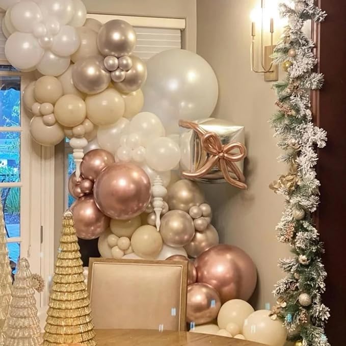 Voircoloria 66pcs Metallic Rose Gold Latex Party Balloons, 12inch | - Image 5