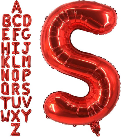 40 Inch Red Letter S Balloons, DIY Phrase Foil Alphabet Letter S Balloons DIY by LHOAVWE