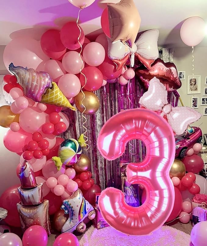 40 inch Pink Number 3 Balloon - Image 4