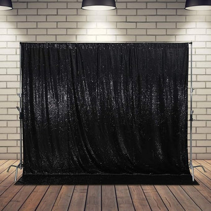 SquarePie 8x10ft Black Sequin Backdrop, High Density Non-Transparent Glitter - Image 9