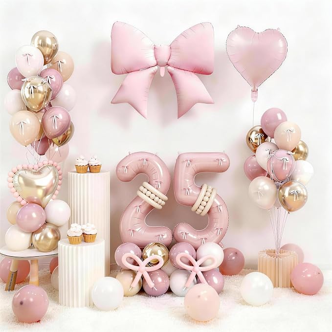 Pink 40 Inch Balloon Number 25 for 25th Birthday Decorations Women, Dusty Blush - Image 5
