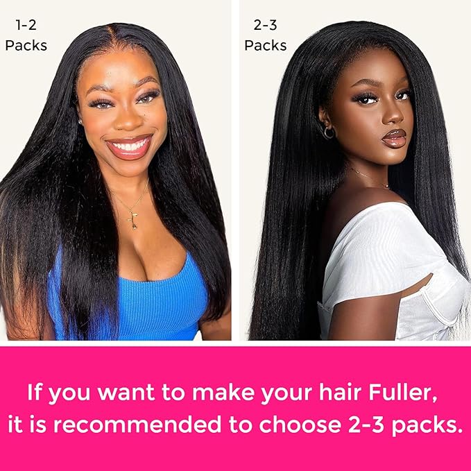 Lashey Yaki Straight Clip Ins 16 Inch 110g 7Pcs Seamless Hair Extensions Real Human hair, Natural Black Clip in Hair Extension for Women Real hair