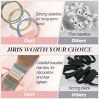 JIIRS 20PCS Boho Hair Ties,Elastic Bracelets,Elastic Hair Ties, Hair Bands For Ponytails,Ponytail Holder for Thick or Thin Hair,Boho Hair Bracelets No-Damage For Daily Life, Sport, Working(Set7)