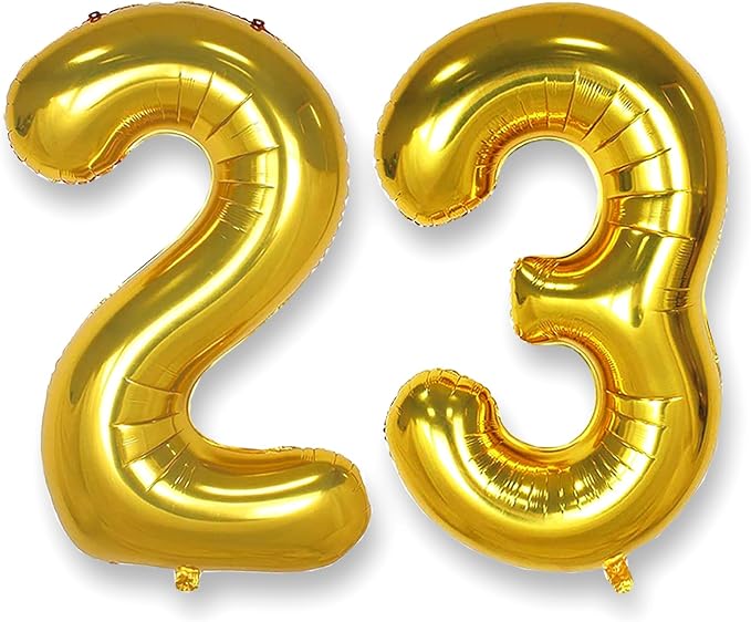 AULE 40 Inch Gold 23 Balloon Number Foil 0-9 Birthday Big Numbers | Birthday by AULE