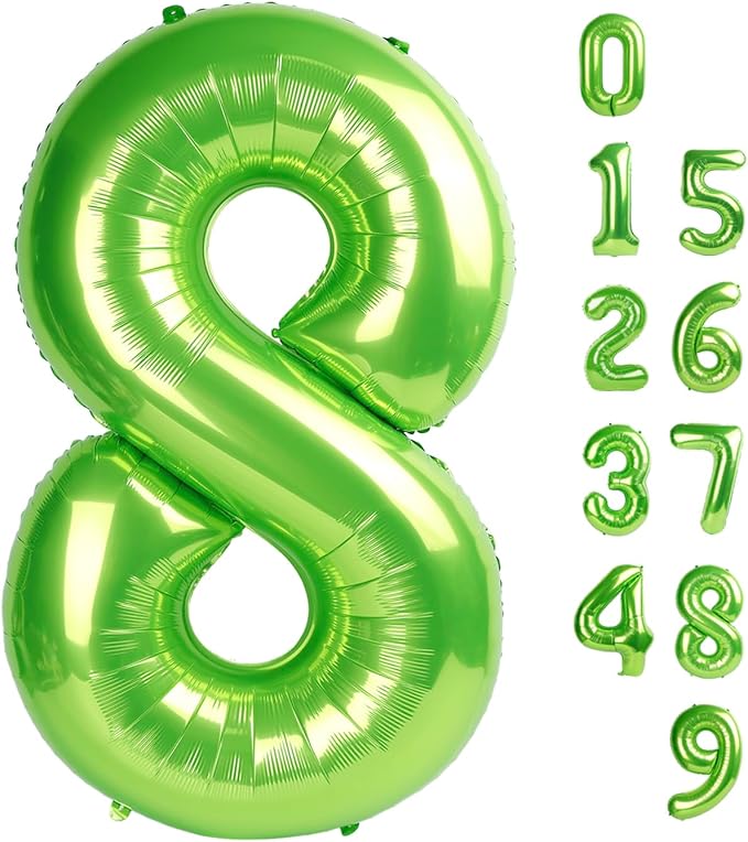 8 Balloon Number 40 Inch Light Green Balloons by Mluchee