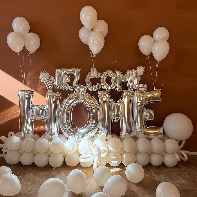 40 Inch Silver WELCOME HOME Letter Balloon - Image 4