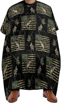Hair Cut Cape Bass Fishing Camo Camouflage American Flag Hunting Black Hair Cutting Gown, Lightweight Hairdresser Apron for Hair Cutting, Haircut Tools