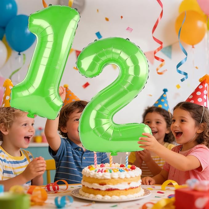 40 Inch Number 12 Balloons for 12th Birthday Party Decorations, 0-100 Fruit - Image 2