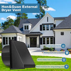 Hon&Guan 8 Inch Vent Covers for Wall with Removable Mesh, Wall Mount Exhaust Vent with Rubber Cushioned Non-Return Flap, Stainless Steel Wall Vent Cover for House.