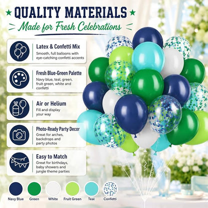 Blue Green Balloons, Fruit Green, Kids Boys Dino Jungle Safari Prehistoric - Image 7