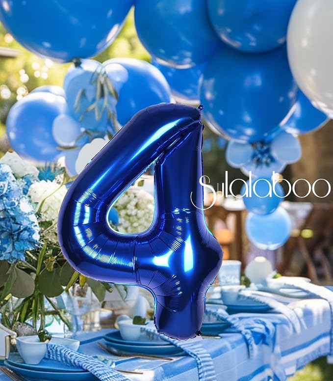 40 Inch Navy Blue Big Number 4 Balloon 0-9 Large Helium | Royal Blue 4th Foil - Image 7