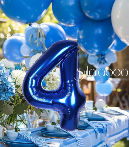 40 Inch Navy Blue Big Number 4 Balloon 0-9 Large Helium | Royal Blue 4th Foil - Image 7