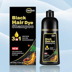 Black Hair Color Shampoo for Gray Coverage - New Upgrade 3-in-1 Herbal Long-Lasting Formula for Women & Men