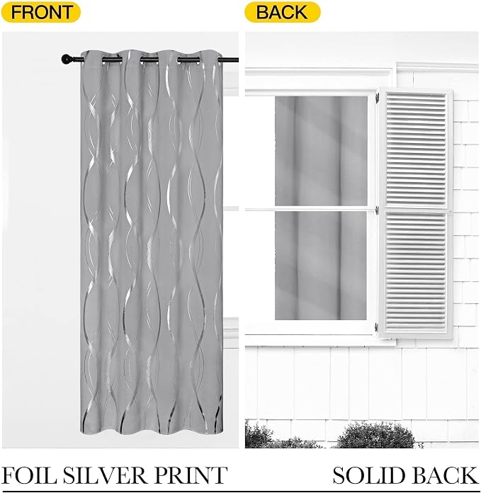 NICETOWN Silver Grey Pattern Curtains - Image 7