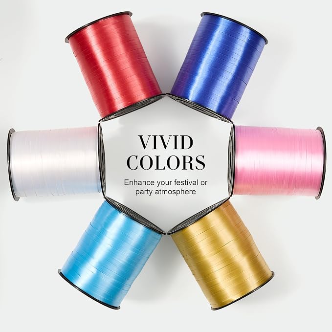 White Curling Ribbon, 500 Yards, 1/5 Inch | - Image 6