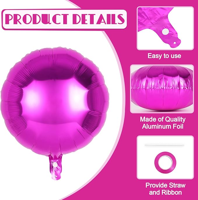 20 Pcs Round Shaped Balloons, 18 Inch Round Foil Balloon, Giant Round Mylar - Image 5