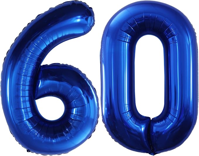 Number 60 Balloons for 60th Birthday Party Decorations, 42 Inch Jumbo Foil by GOER