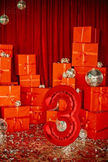 40 Inch 3 Red Number Balloons Mylar Foil Balloons 3rd Birthday Party Decor | - Image 5