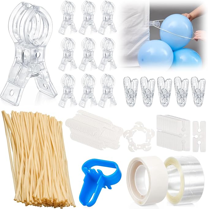 108 Pcs Balloon Arch Kit, 10 Clear 3.5 Inch Clips, 50 Clear 260 Balloons | by Unknown