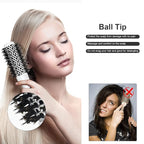 Round Brush For Blow Drying, Nano Tech Thermal Ceramic Ionic, Ball Tip Round Barrel Hair Brushes For Styling, 2 Clips and 1 Comb Included (2.54 inch with Bristles & Barrel 1.3 inch)…