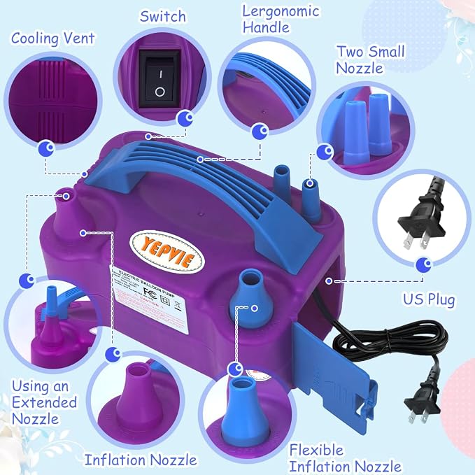 Electric Balloon Pump, Portable 2 Modes Balloon Blower Machine - Image 8