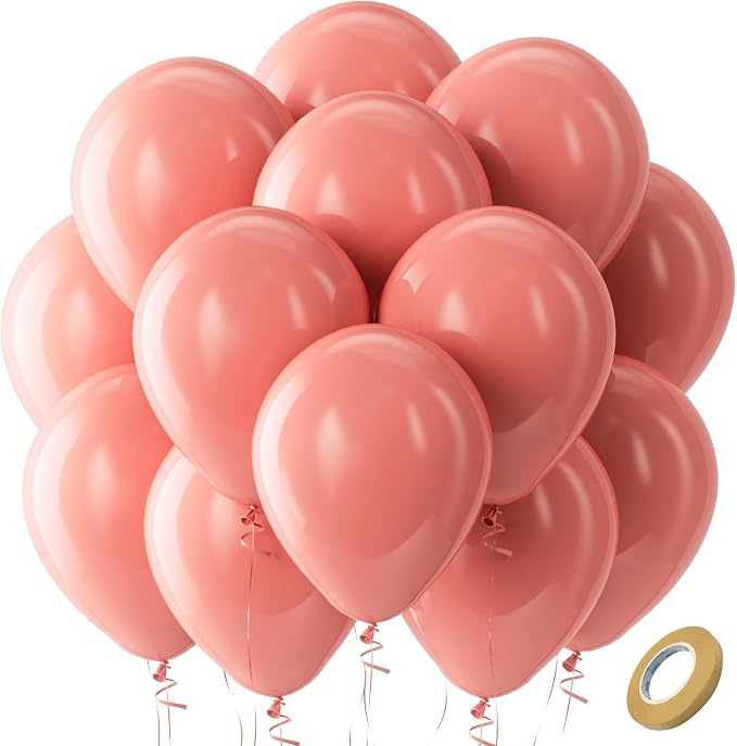 Bezente Dusty Pink Latex Party Balloons 100 Pack 12 inch | Blush Rose Pink by Bezente