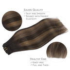 WENNALIFE Clip in Hair Extensions Real Human Hair, 22 Inch 160g 7pcs Balayage Dark Brown Mixed Chestnut Brown Remy Hair Straight Natural Extensiones De Cabello Humano Con Clip Ins