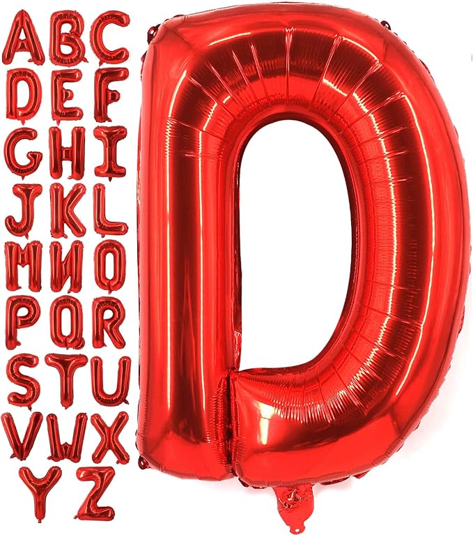 Lovoir 40 Inch Large Red Letter D Balloons Big Size Jumbo Mylar Foil Helium by Lovoir