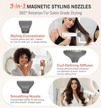 FMZ Professional Ionic Hair Blow Dryer with Diffuser, 1875W High Speed 110000RPM BLDC Motor for Fast Dryring, Portable Mini Lightweight and Quiet, Curly Hair Dryer for Women Men Home Salon Travel Gift