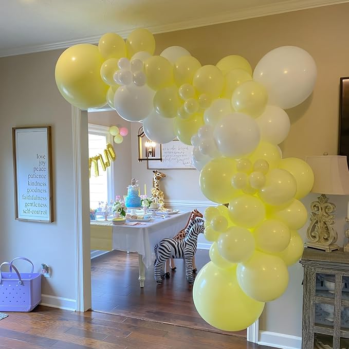 Voircoloria 110pcs Pastel Yellow Light Yellow Latex Party Balloons, 12inch | - Image 8