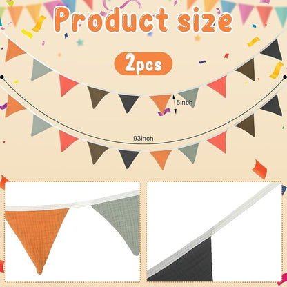 Oudain 2 Pcs Pennant Banner Flags Nursery Garland Triangle Bunting Flags - Image 2