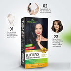 Combo Pack-2pcs Herbishh Hair Color Shampoo for Gray Hair+ 1pc Argan Intense Hair Mask- Hair Dye Shampoo – Colors Hair in Minutes – Long-lasting color– 500 Ml –Stimulates Dry Frizzy Hair (Blue Black)