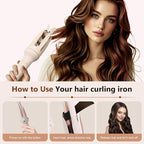 2026 New Fully Automatic Lazy Curling Stick, Upgrade Electric Rotary Curler Automatic Curling Iron, Large Curling Without Damaging Hair 28mm Comfort Hair Curler (Beige)